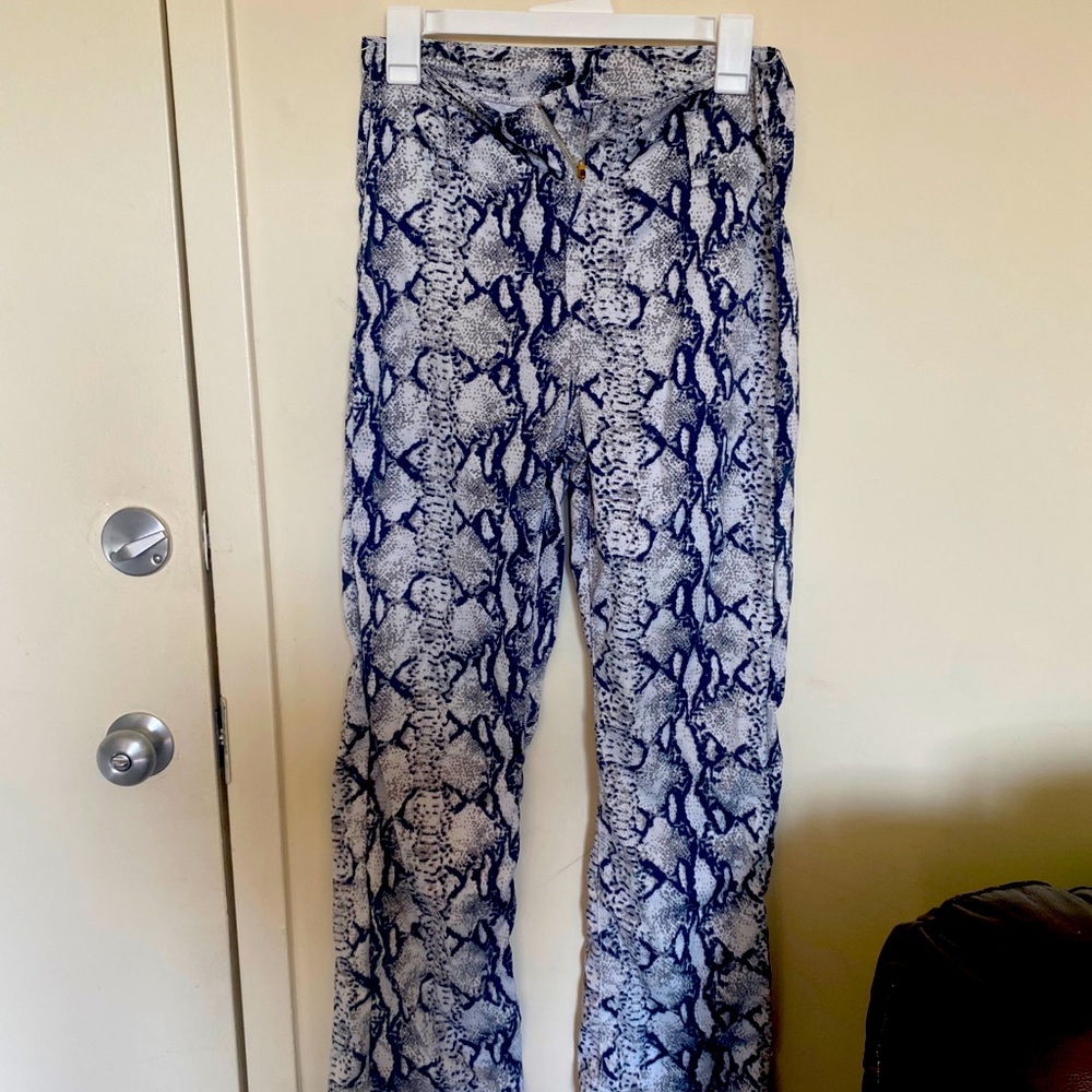 Fierce snakeskin flare pants